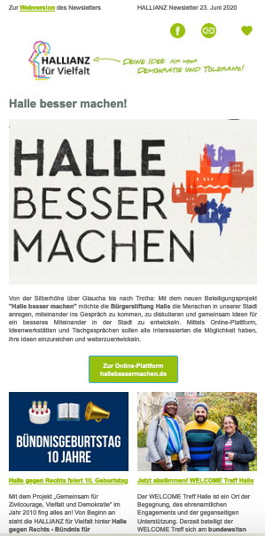 Screenshot Newsletter Juni 2020