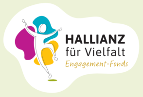 Das Logo der HALLIANZ mit der Aufschrift: "HALLIANZ für Vielfalt. Engagement-Fonds."