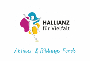 Das Logo der HALLIANZ mit der Aufschrift: "Hallianz für Vielfalt. Aktions- & Bildungs-Fonds."